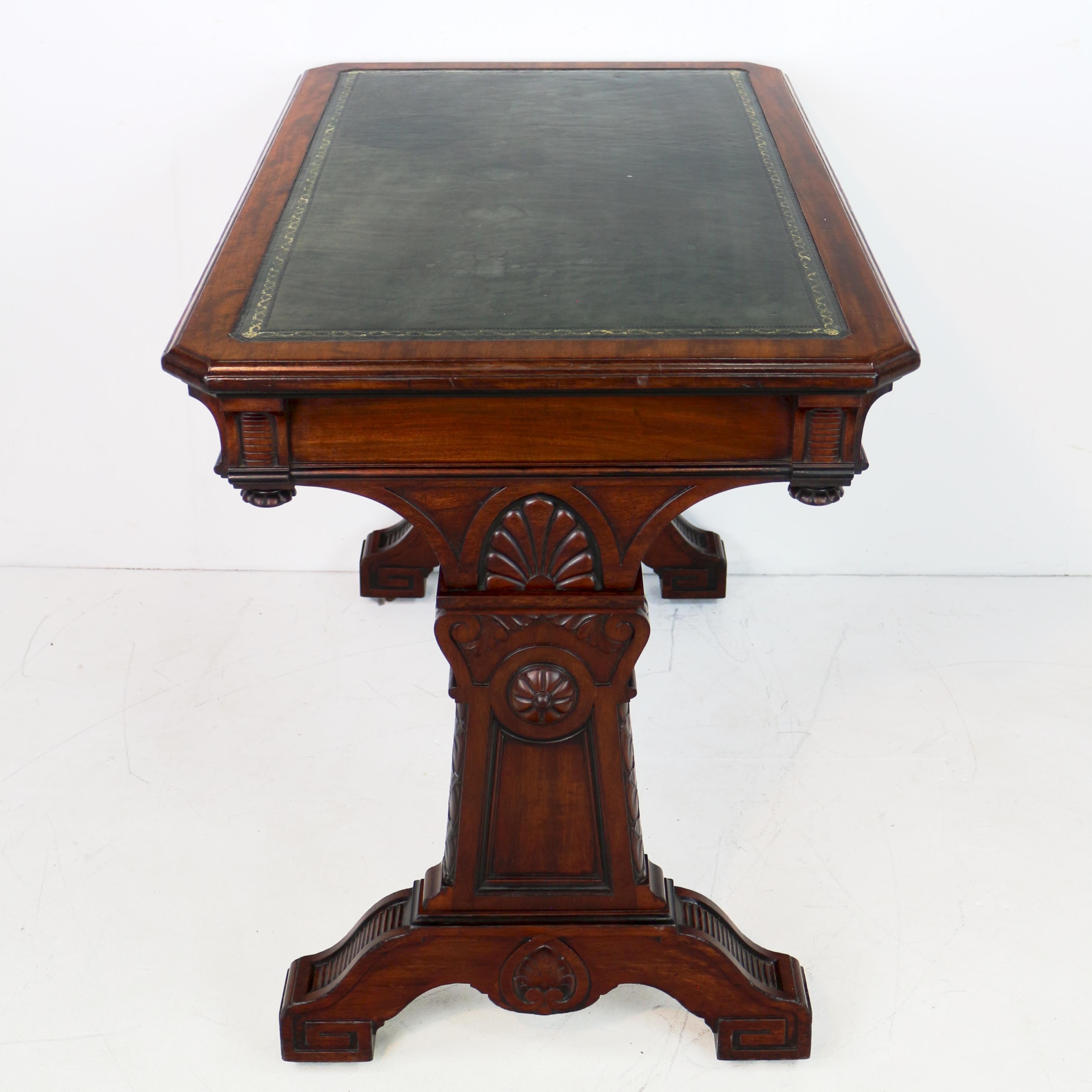 Regency Neoclassical Mahogany Library Table in the manner of Richard Bridgen For Sale 2