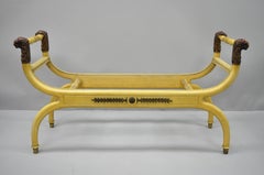 Regency Neoclassical Style Lion Head Curule Long x Frame Bench Bruschi & Rolando