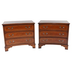 Regency Nightstands Mahogany Beside Chests Three Drawers