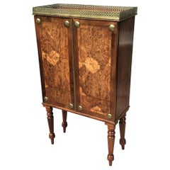 Regency Oak and Burr Oak Side Cabinet of Small Proportions