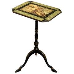 Antique Regency Occasional Table with Faux Marble Painted Top and Hoof Foot