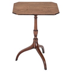 Tavolino da vino Regency ottagonale in mogano intarsiato con piano inclinato a treppiede C1800 Georgiano