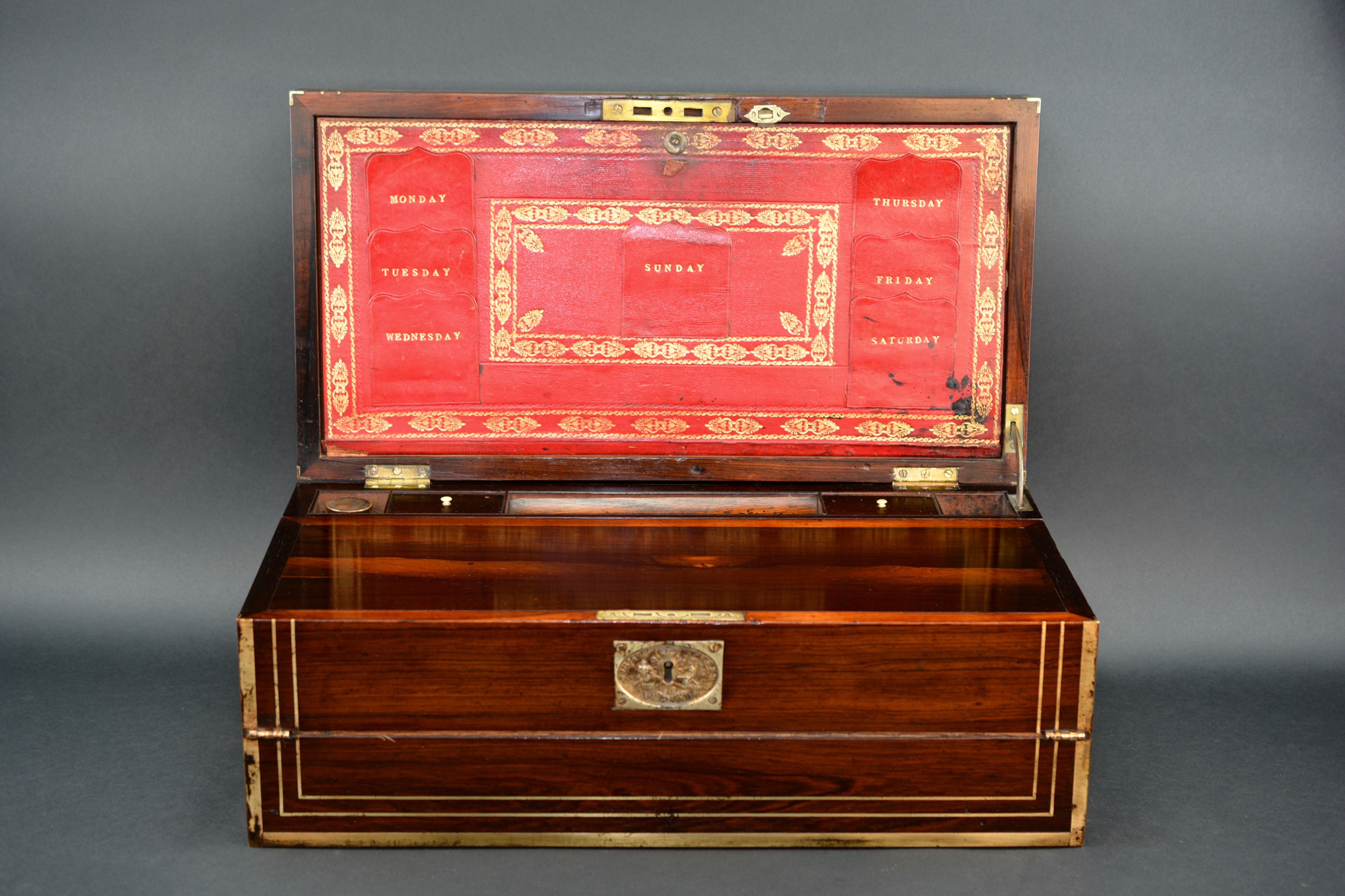 Early 19th Century Regency Officers Campaign Writing Slope For Sale