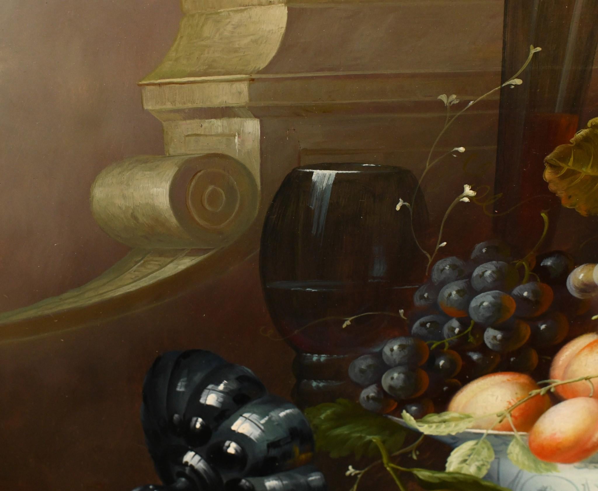 Pittura ad olio Regency - Natura morta con frutta - Arte inglese in vendita 1