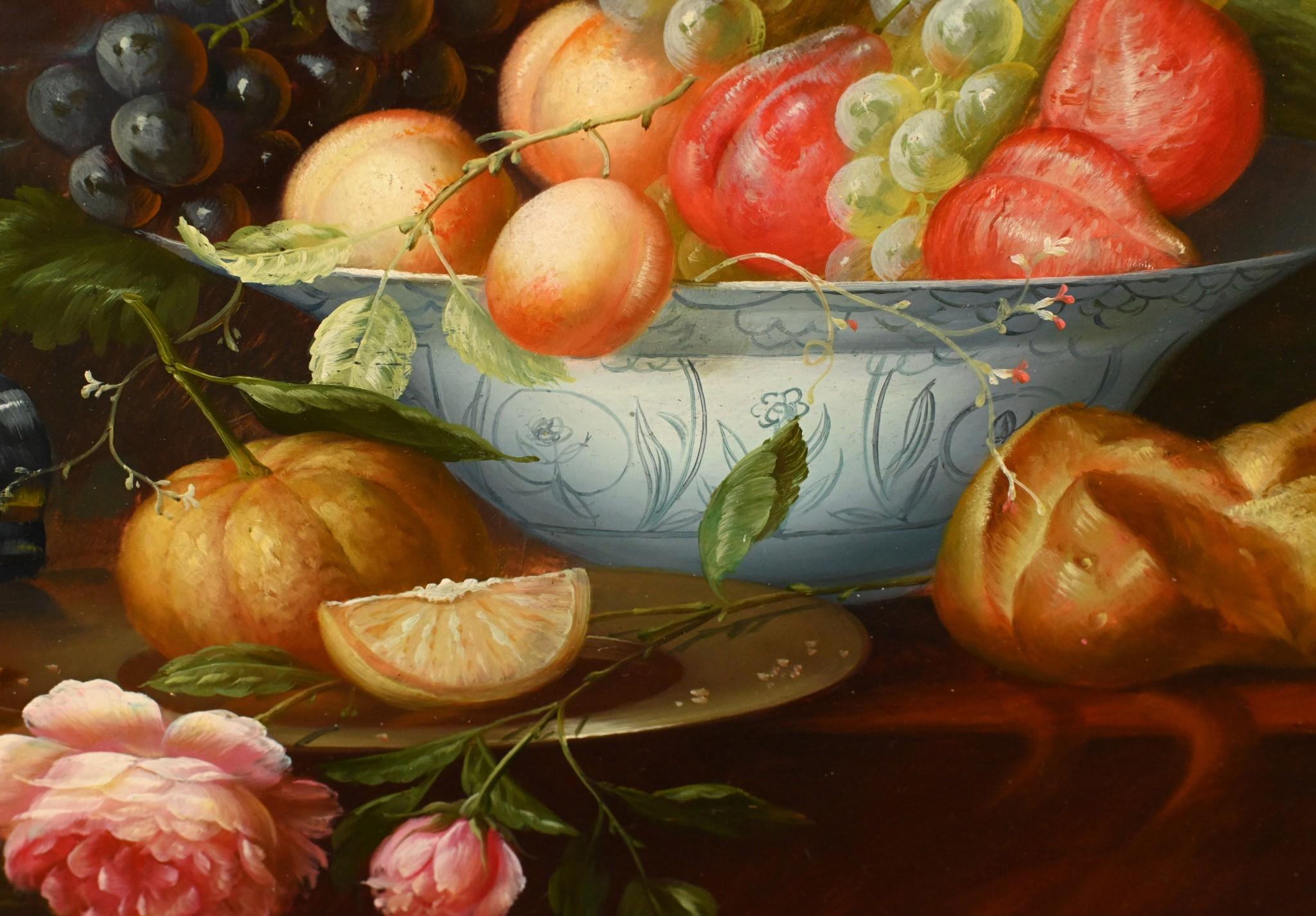Pittura ad olio Regency - Natura morta con frutta - Arte inglese in vendita 3
