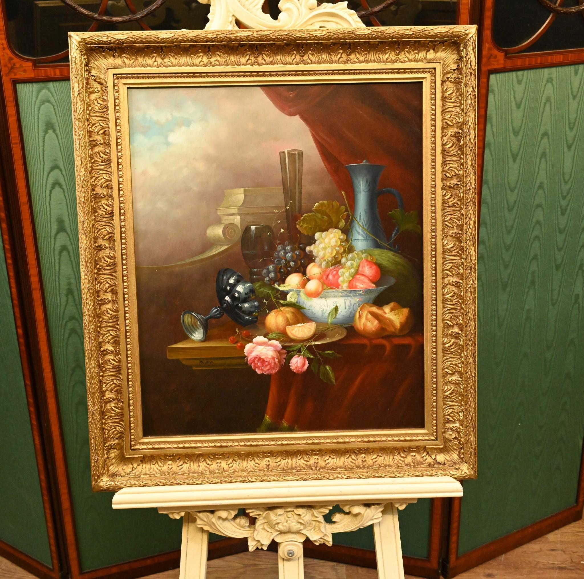 Pittura ad olio Regency - Natura morta con frutta - Arte inglese in vendita 5