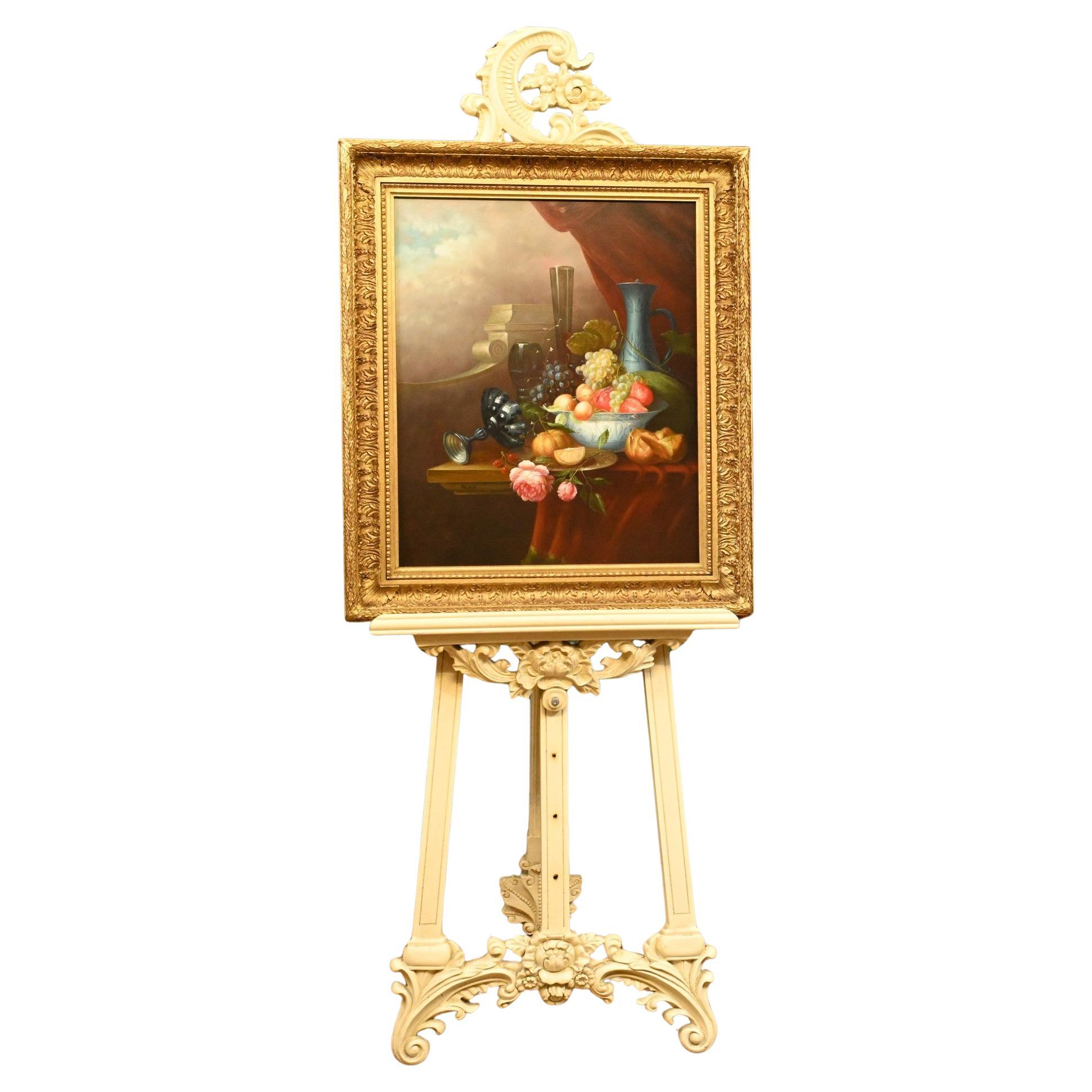 Pittura ad olio Regency - Natura morta con frutta - Arte inglese in vendita