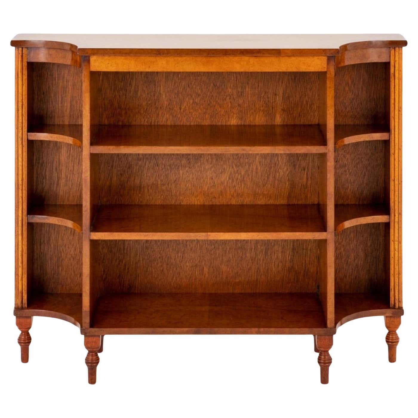 Regency Open Bookcase Breakfront Book Shelf Walnut at 1stDibs