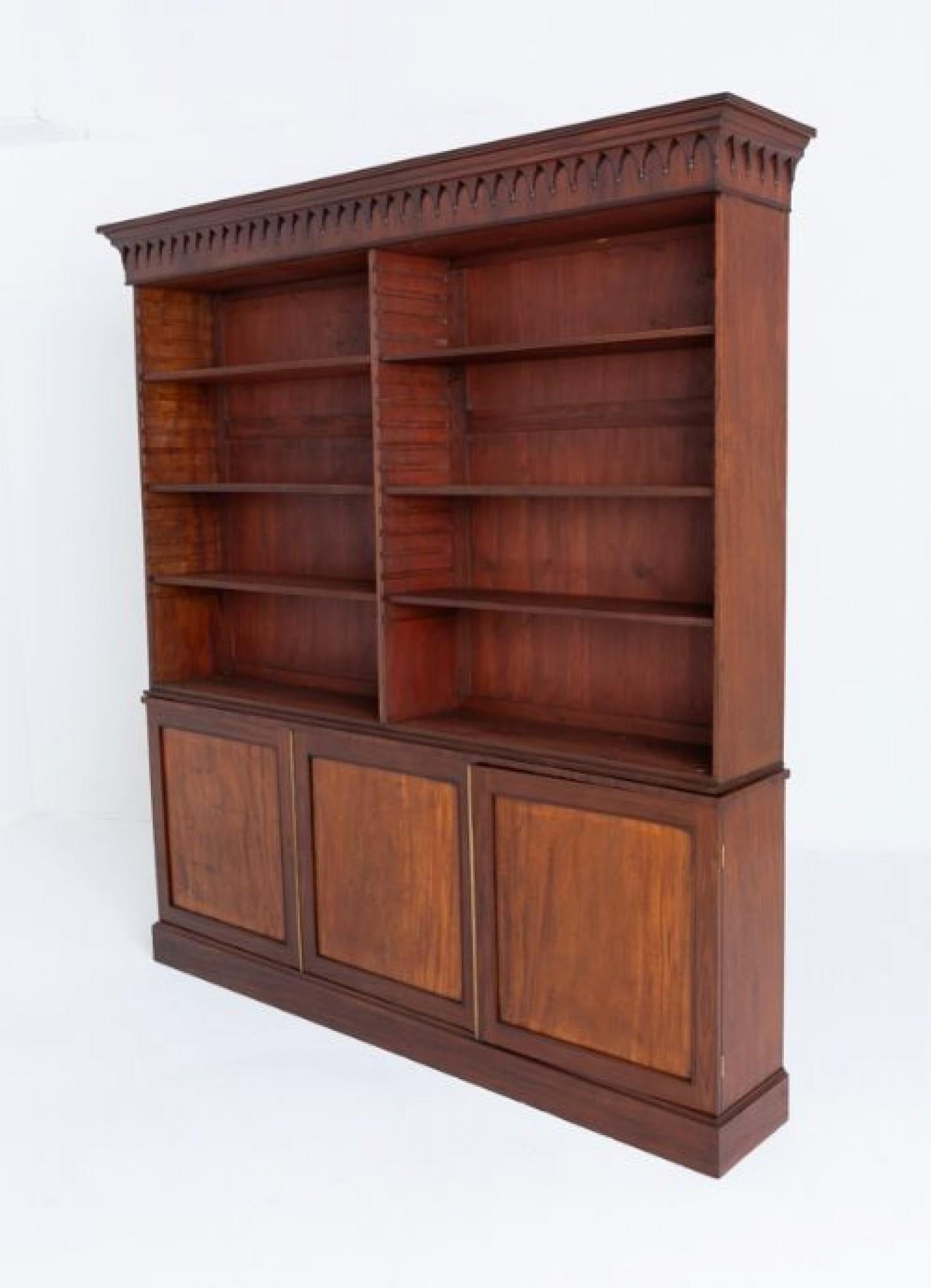 Regency Open Bookcase Double Book Shelf Period For Sale 3