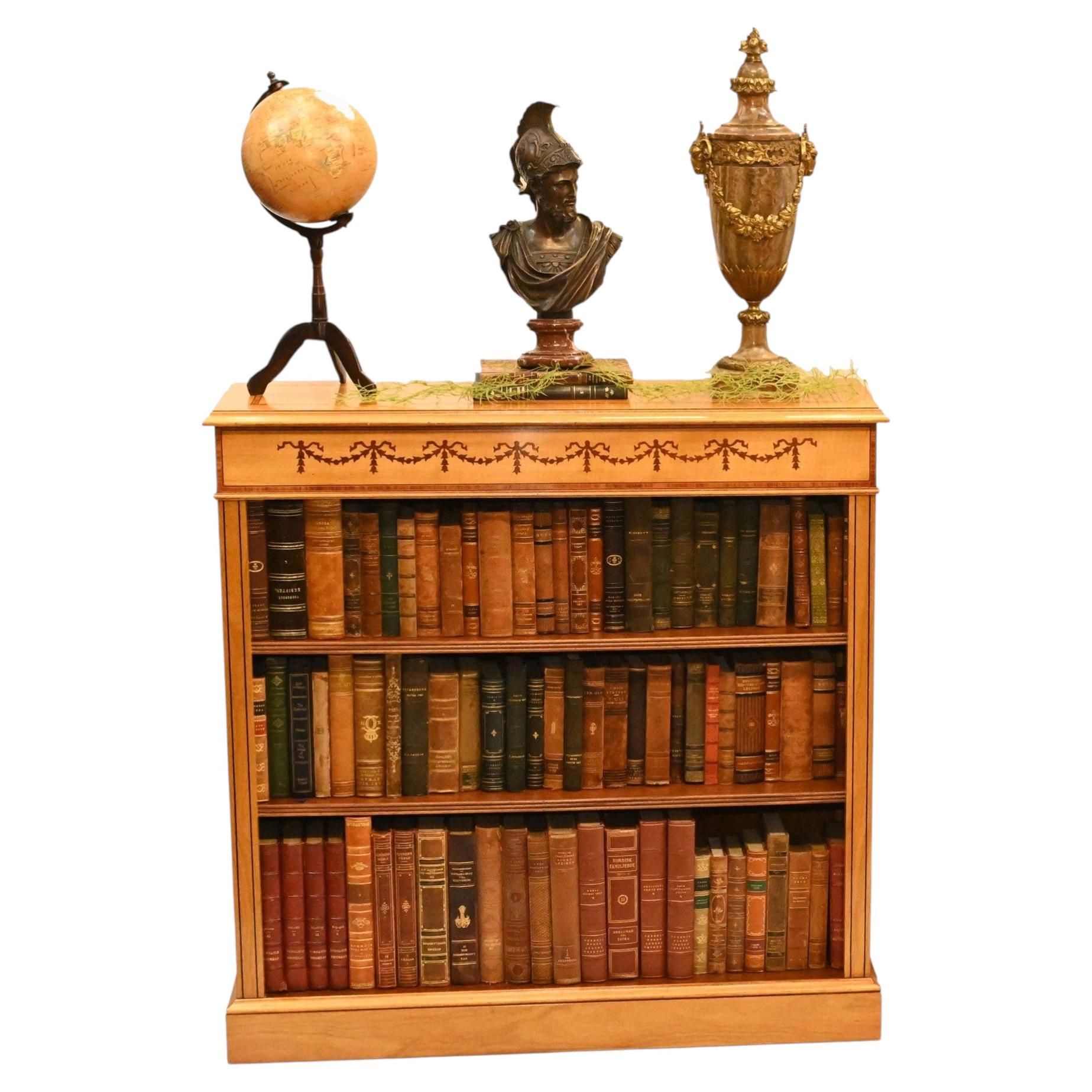 Regency Open Bookcase in Satinwood Sheraton Bookcases Bespoke