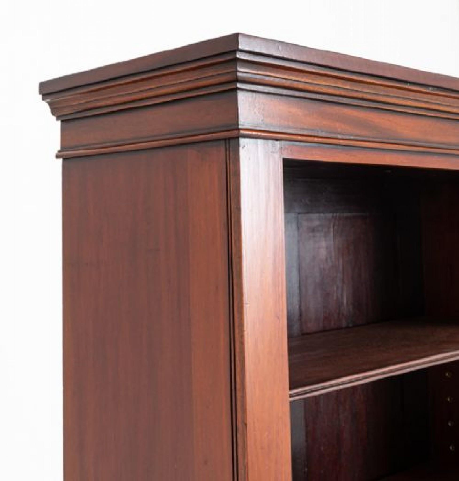 Regency Open Bookcase Mahogany Book Shelf For Sale 1