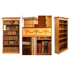 Regency Open Bookcase - Satinwood Sheraton Bookcases Bespoke