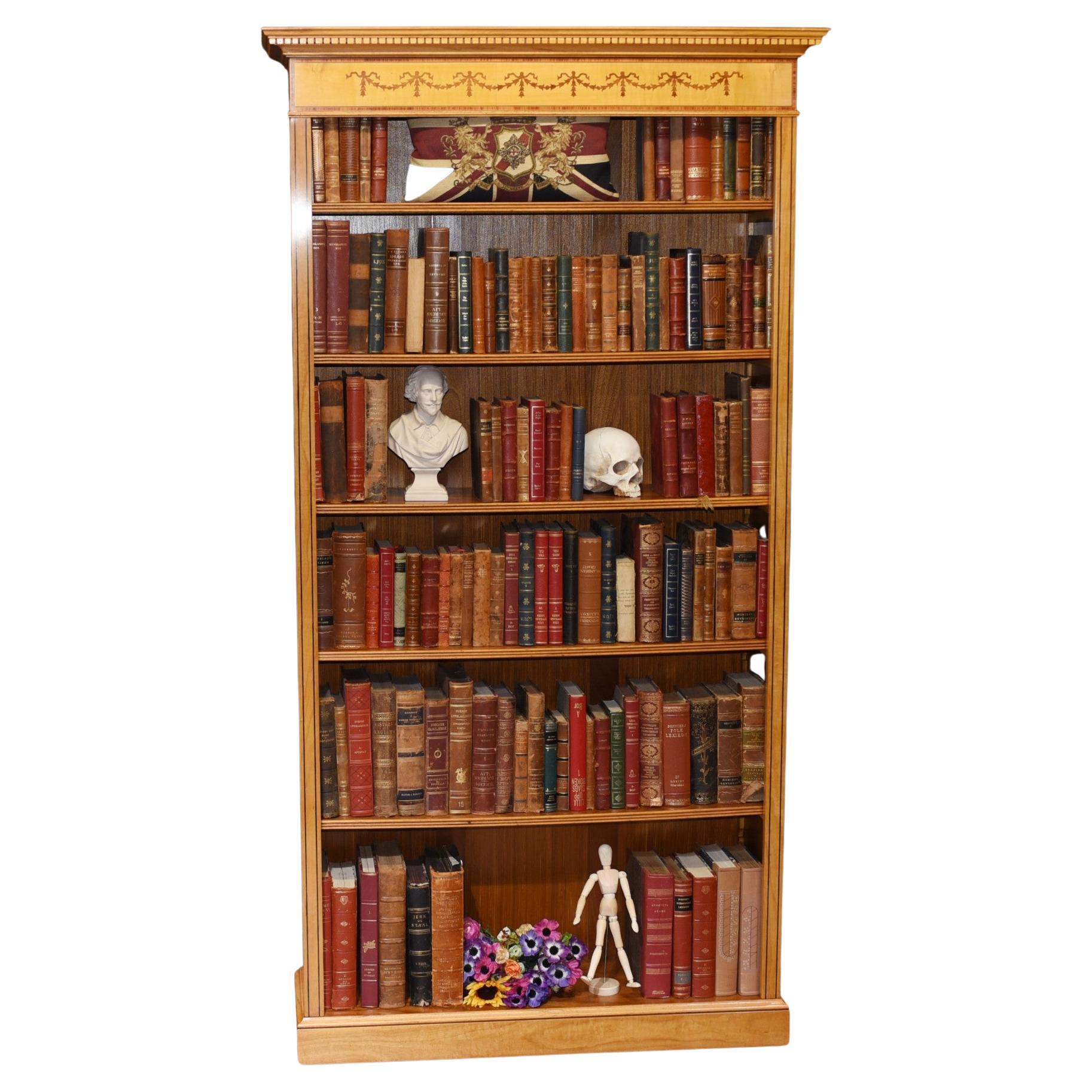 Regency Open Bookcase - Satinwood Sheraton Bookcases For Sale