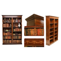 Regency Open Front Bookcase Mahogany Sheraton Inlay Bespoke