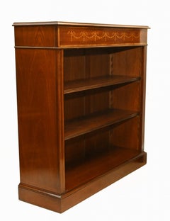 Regency Open Front Bookcase - Mahogany Sheraton Inlay
