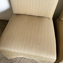 Regency Orange Purple and Brown Skirted Parsons Dining Chairs - Set of 6