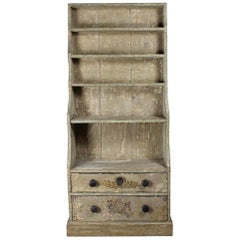 Regency Original Painted Pine Waterfall Bookcase