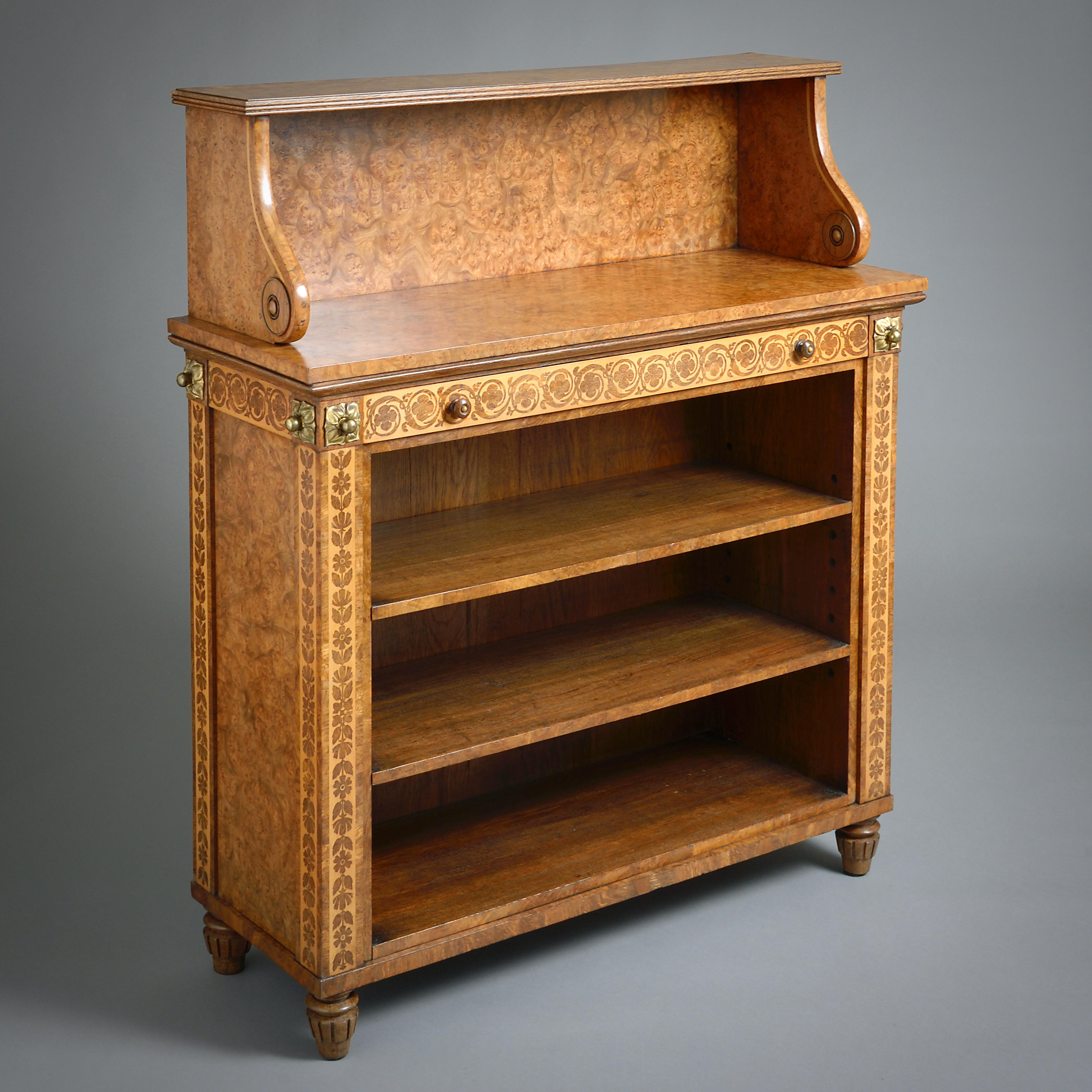 Regency Ormolo-Mounted Pollard Oak Bookcase Attributed to George Bullock In Good Condition For Sale In London, GB