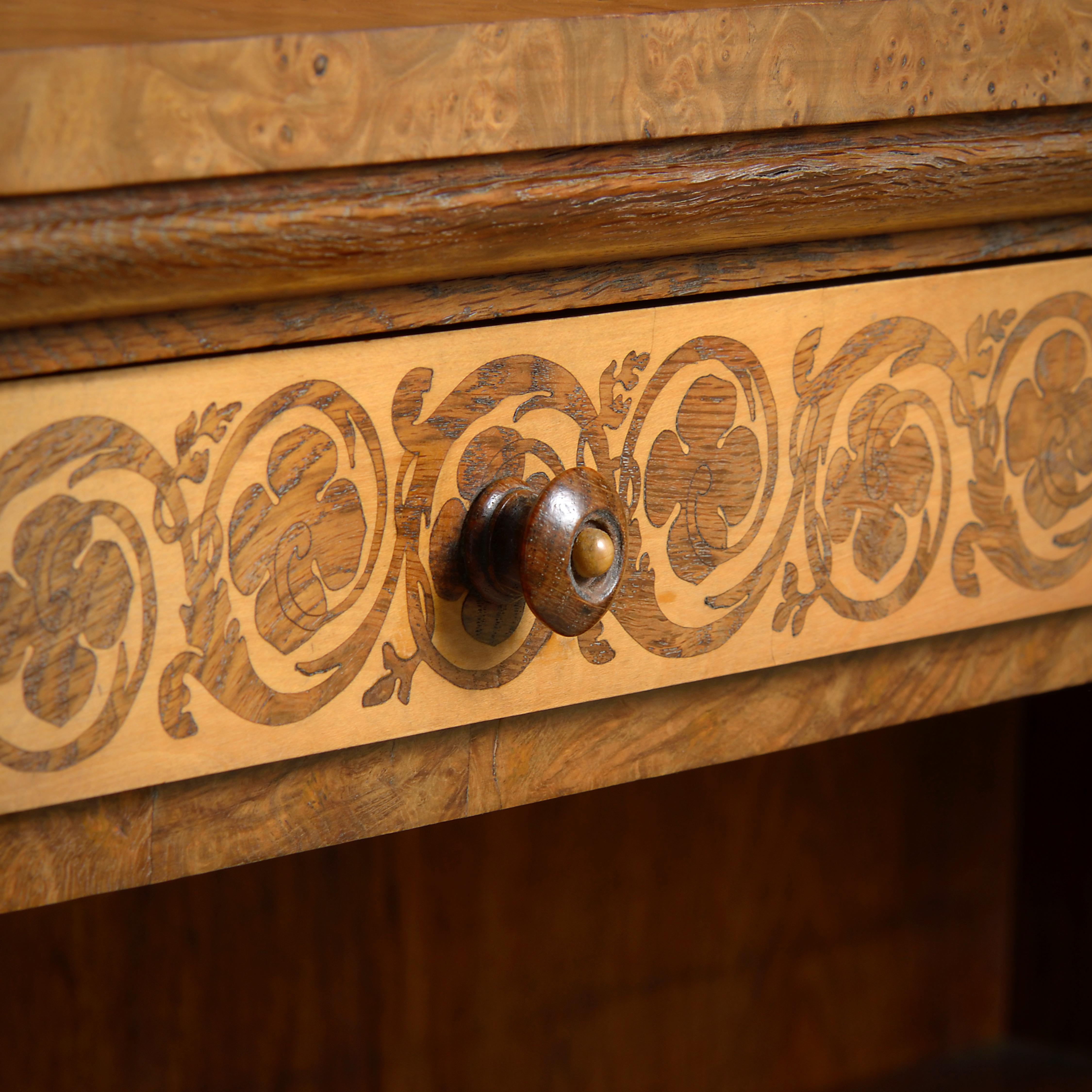 Ormolu Regency Ormolo-Mounted Pollard Oak Bookcase Attributed to George Bullock For Sale