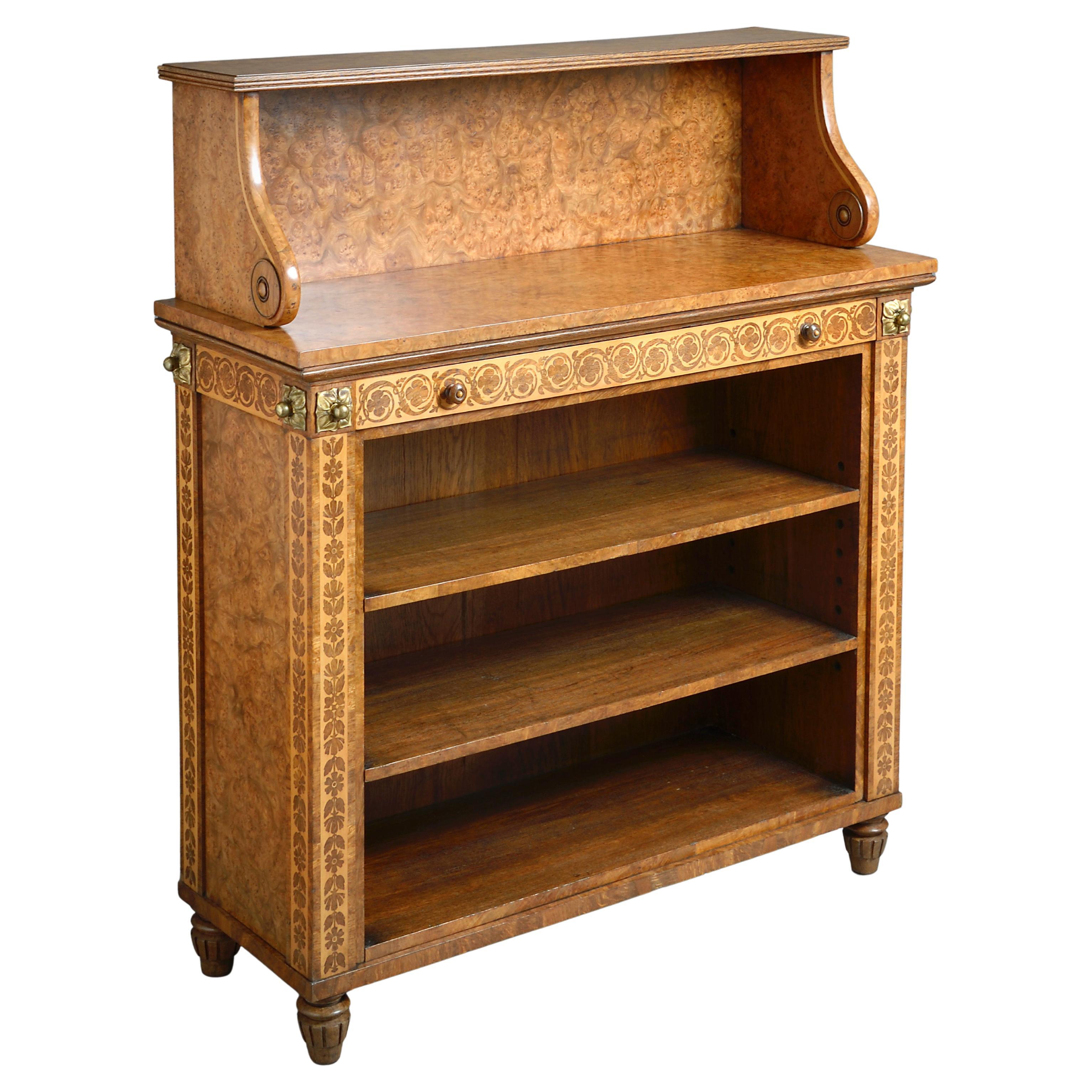 Regency Ormolo-Mounted Pollard Oak Bookcase Attributed to George Bullock