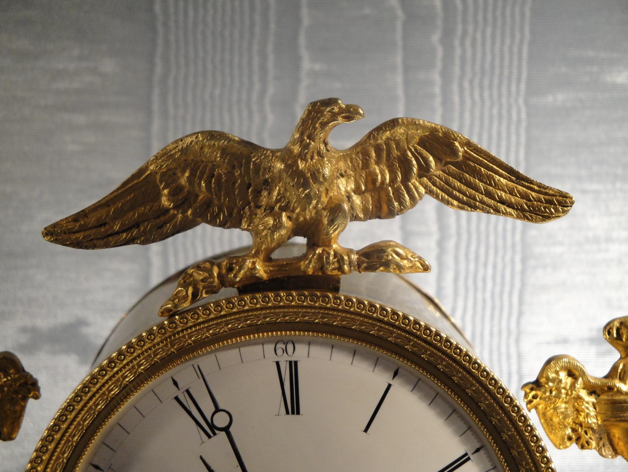 English Antique Regency Ormolu Mantel Clock by Baetens of Soho London