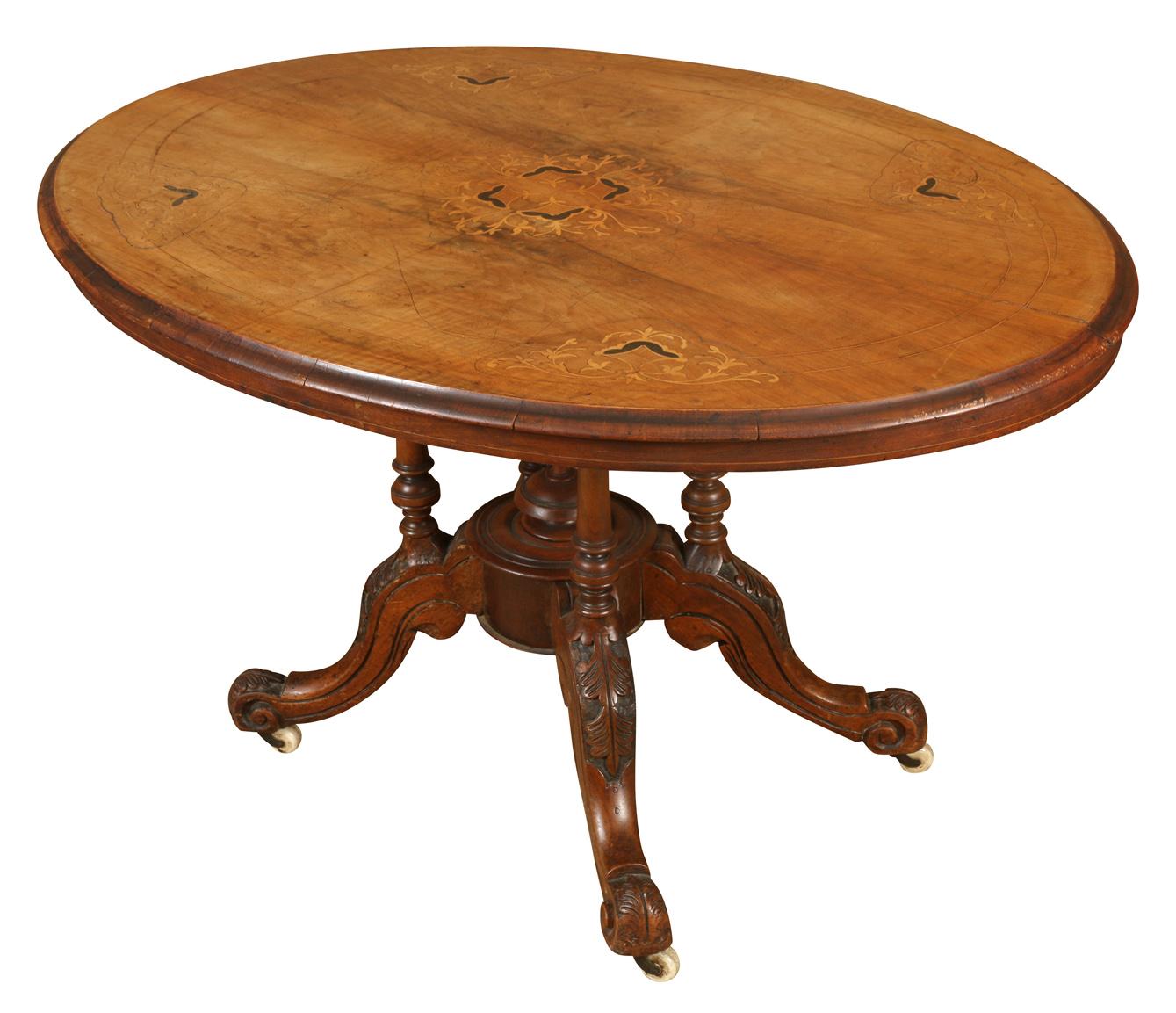 Regency Oval Dining Table with Satinwood and Ebony Inlay In Good Condition In Locust Valley, NY