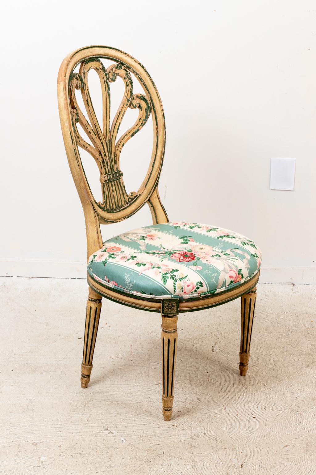 Regency Paint Decorated Side Chair In Good Condition For Sale In Stamford, CT