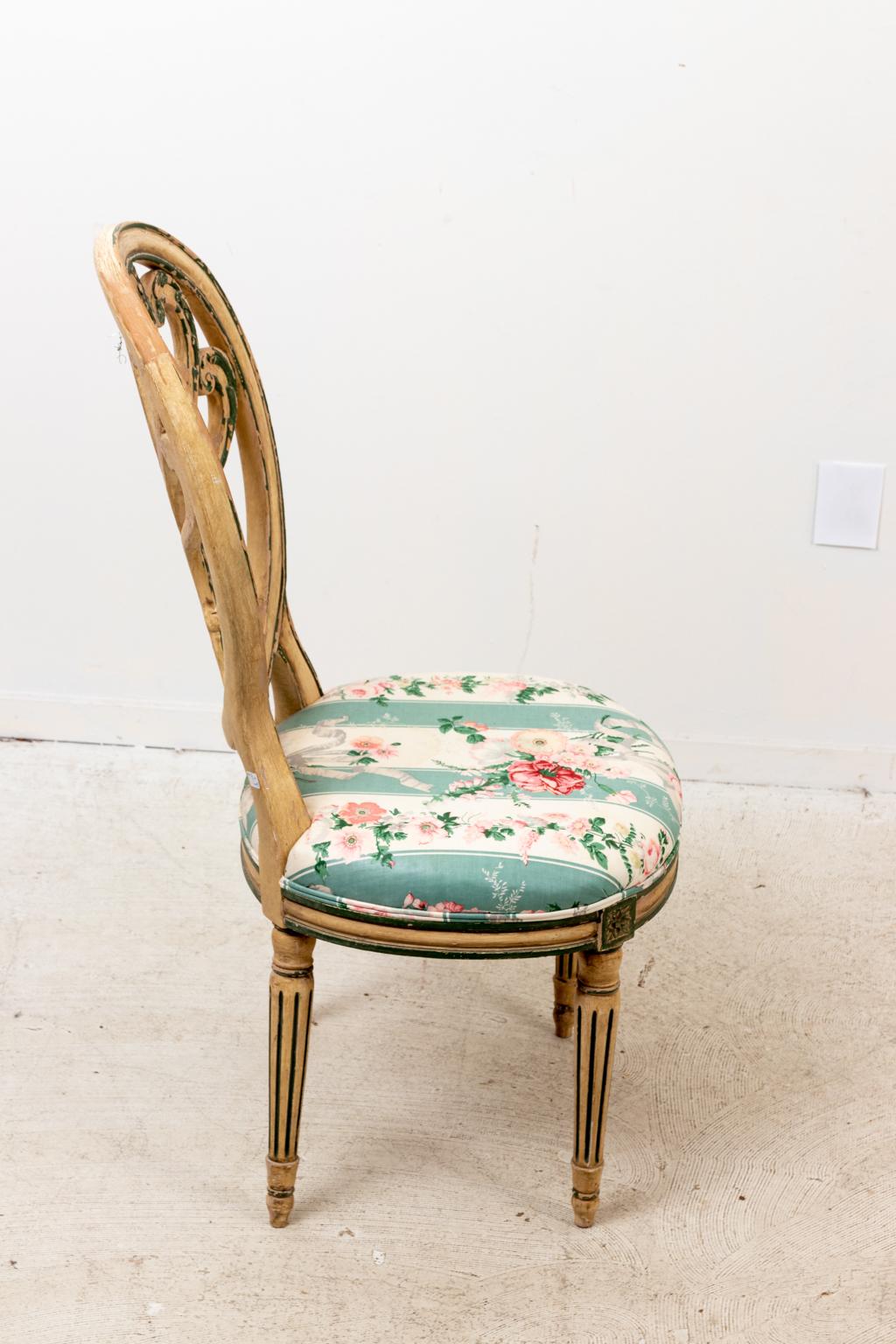 20th Century Regency Paint Decorated Side Chair For Sale
