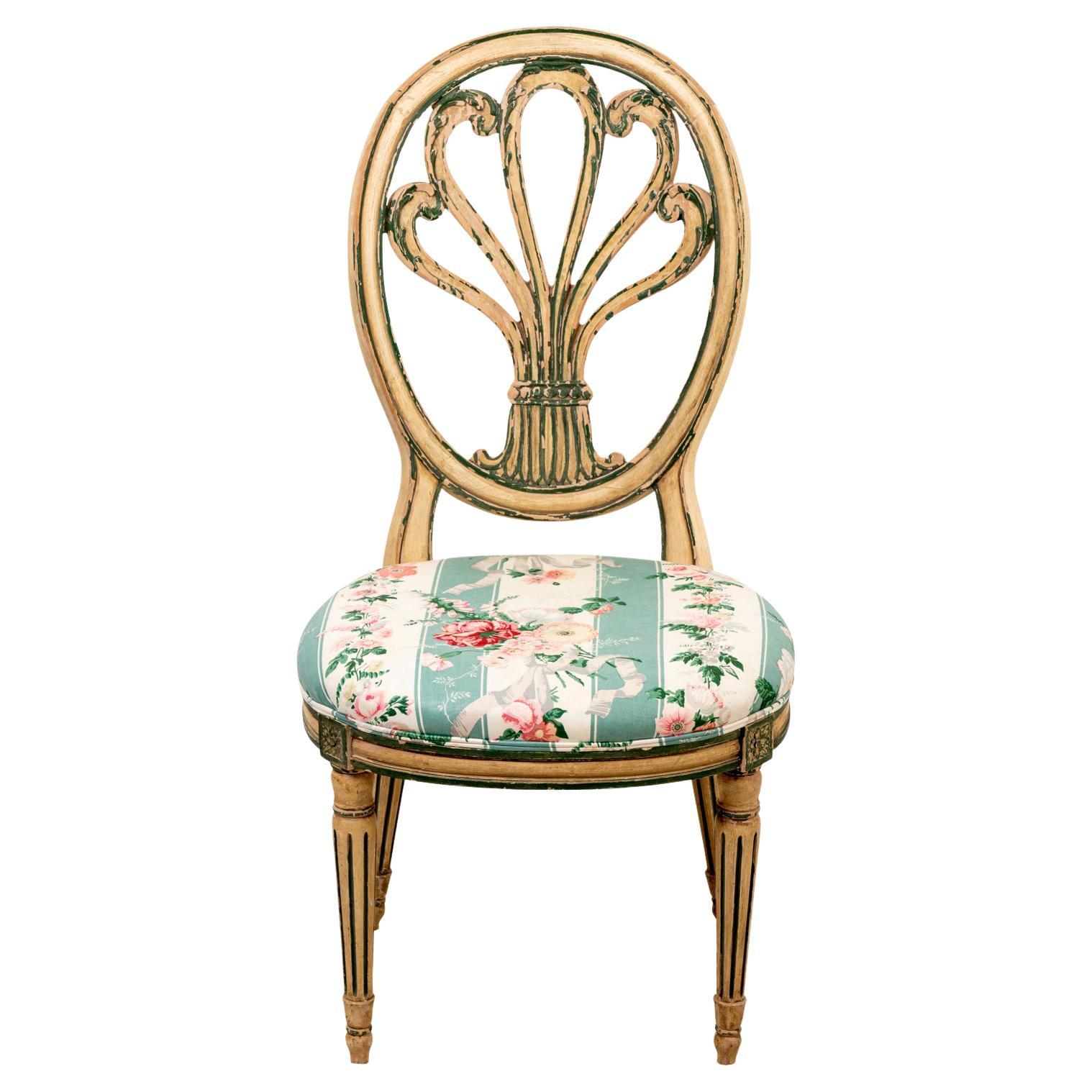 Regency Paint Decorated Side Chair For Sale