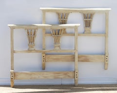 Regency Painted and Gilt Twin Sized Headboards, a Pair
