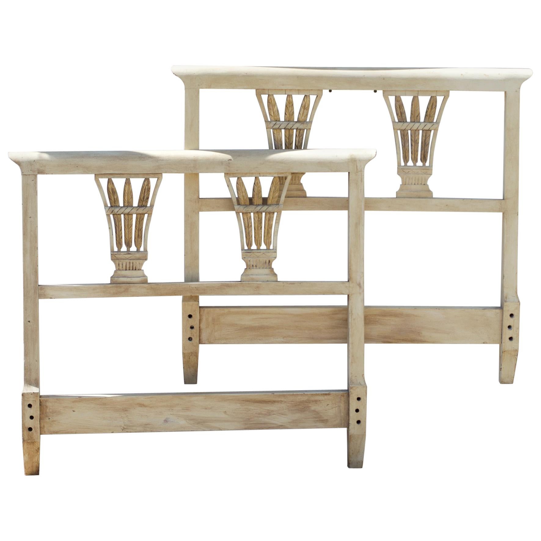 Regency Painted and Gilt Twin Sized Headboards, a Pair For Sale