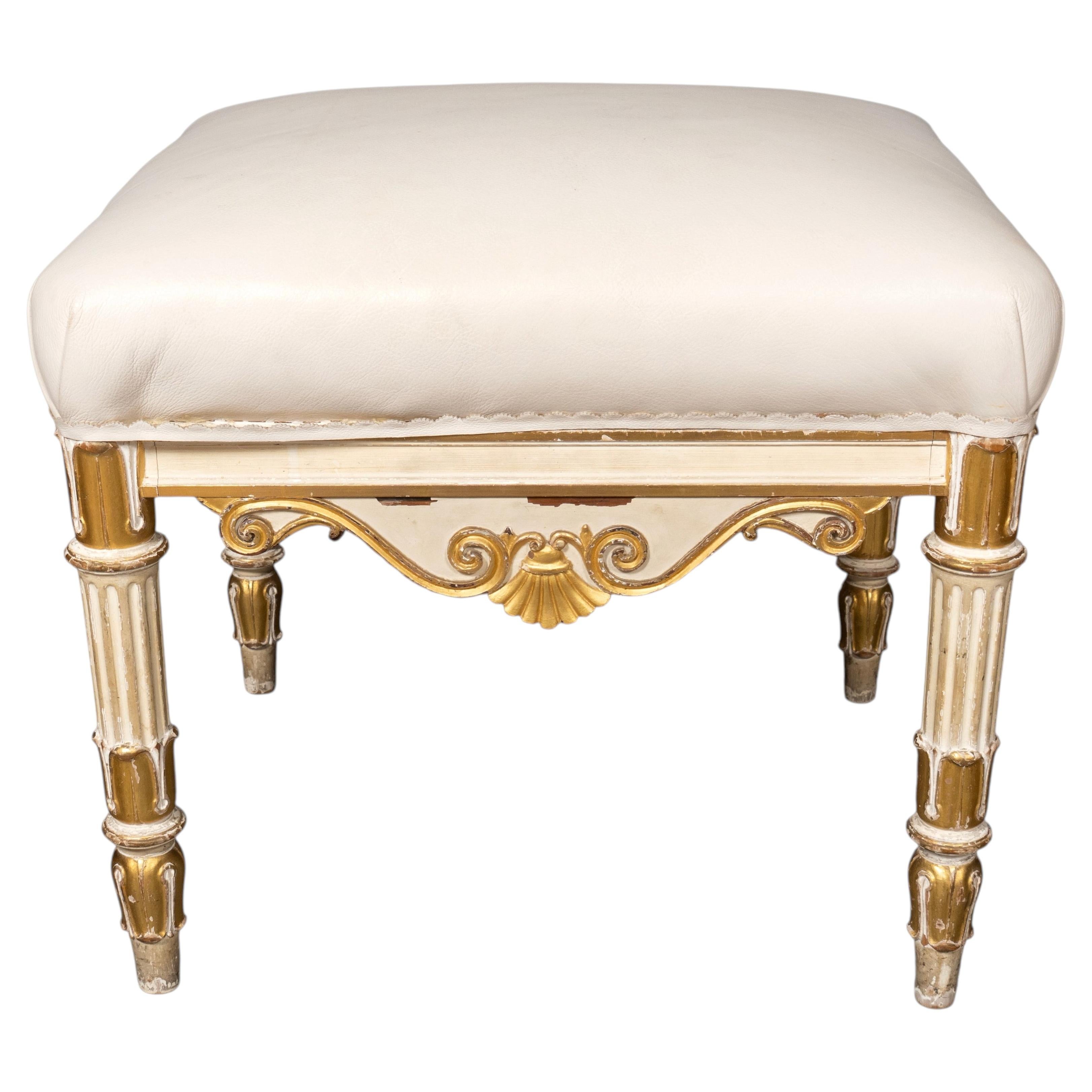 Regency Painted And Giltwood Bench For Sale