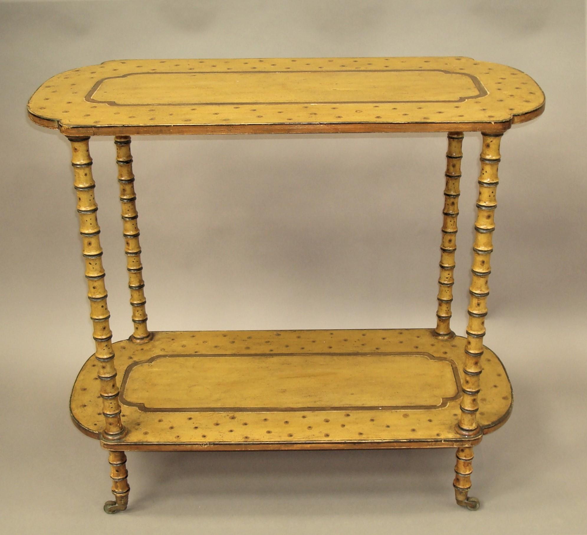 Regency Painted Faux Bamboo Centre Table or Occasional Table For Sale 1