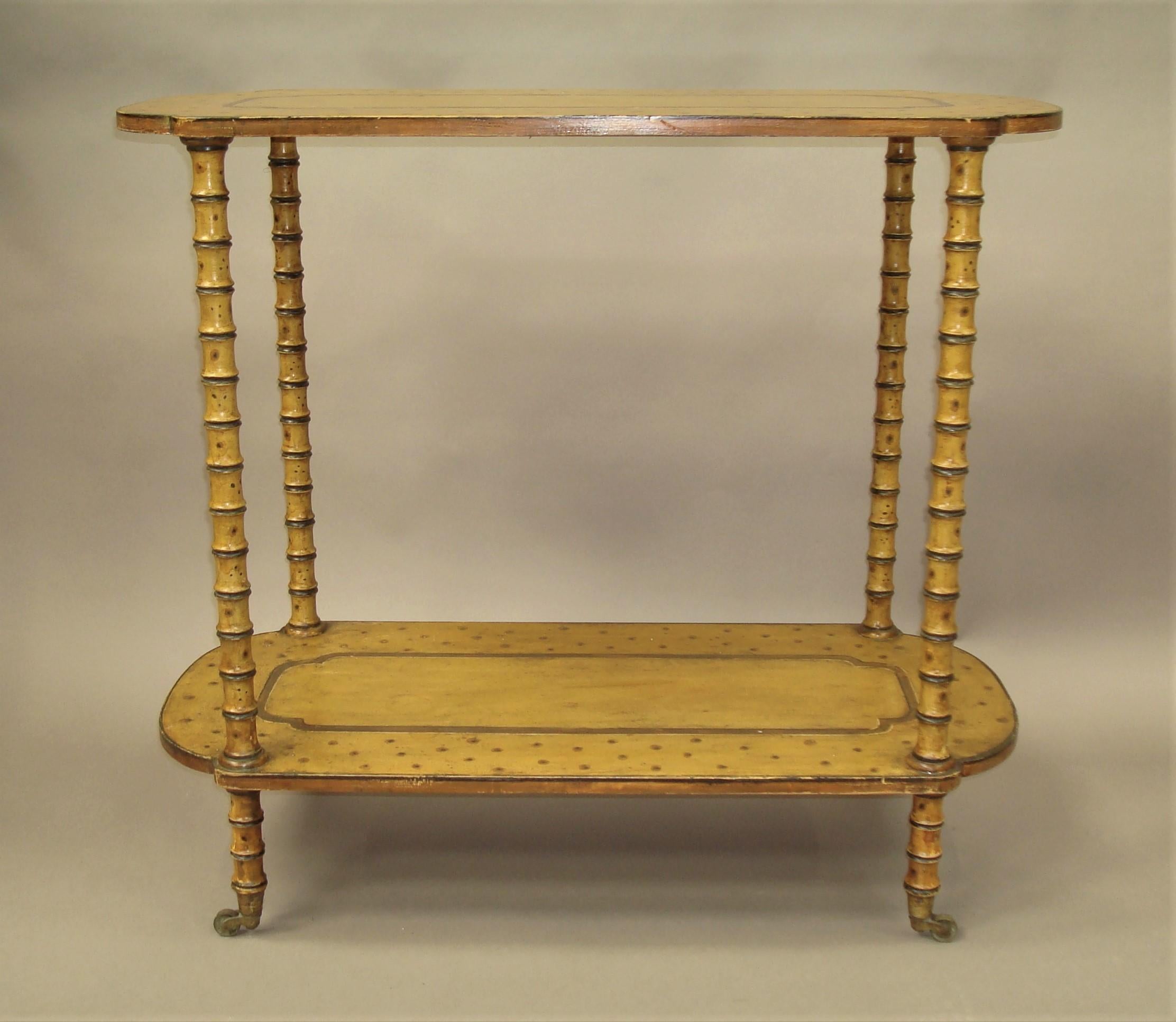 Regency Painted Faux Bamboo Centre Table or Occasional Table For Sale 3