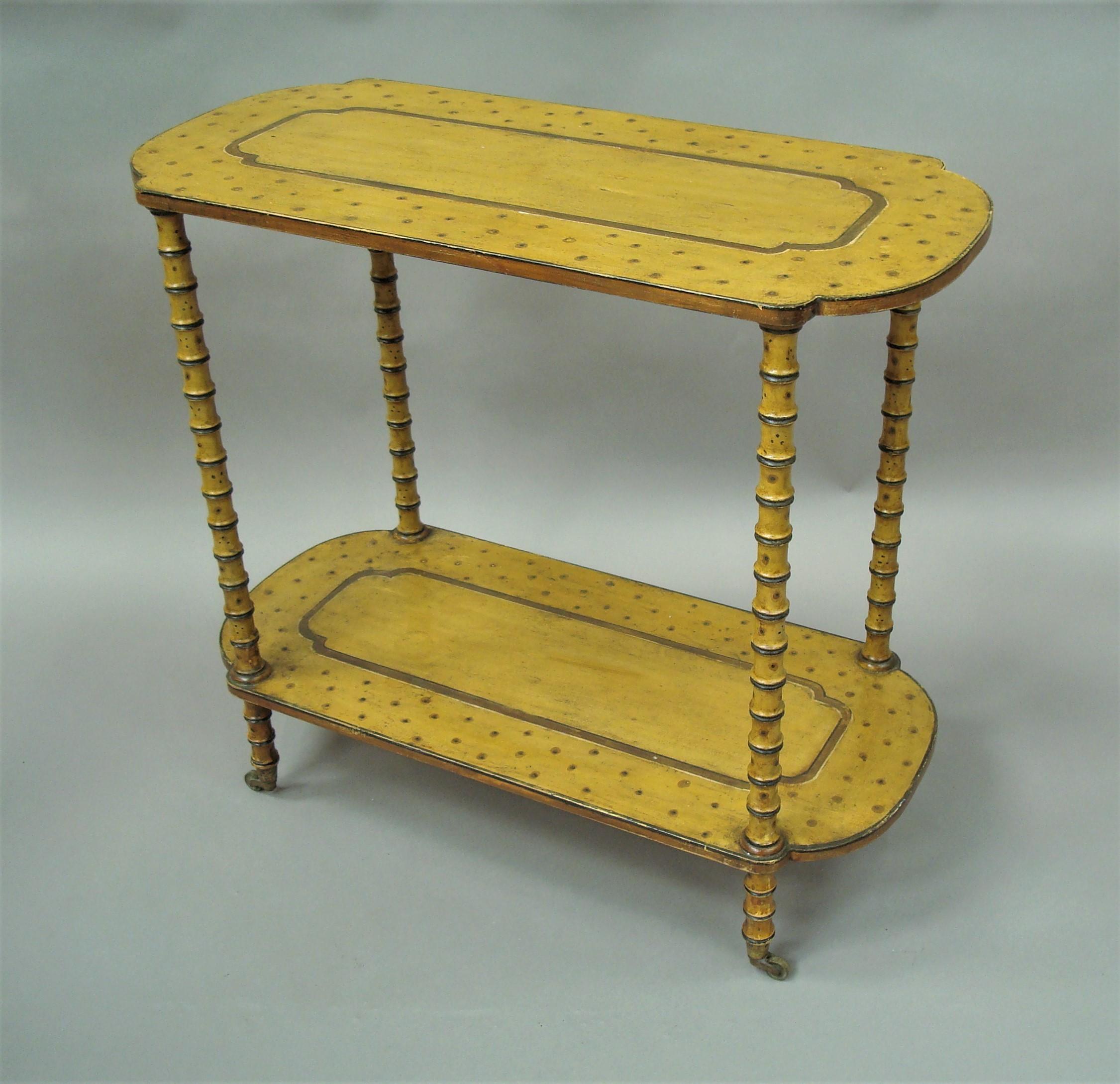 Regency Painted Faux Bamboo Centre Table or Occasional Table For Sale 4