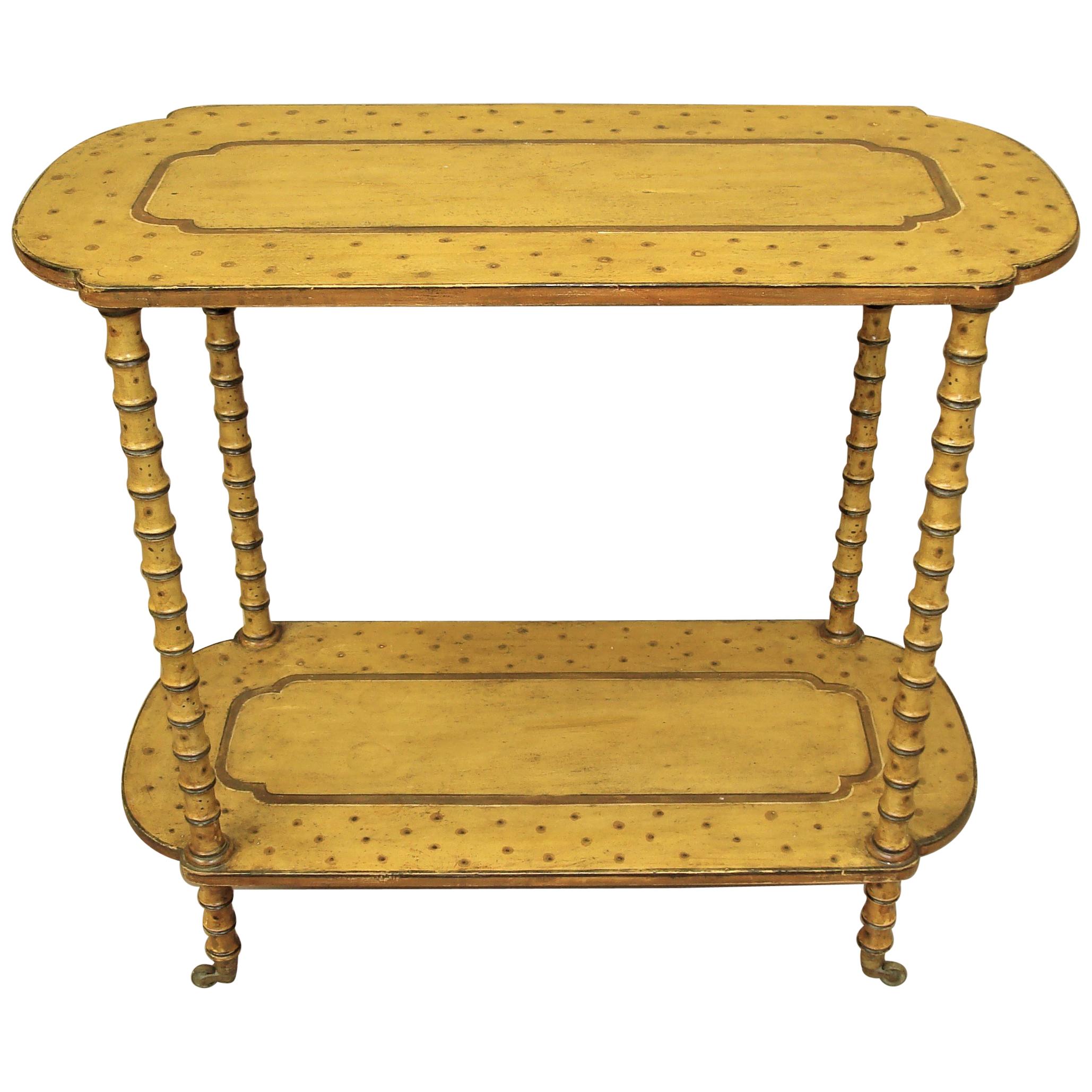 Regency Painted Faux Bamboo Centre Table or Occasional Table For Sale