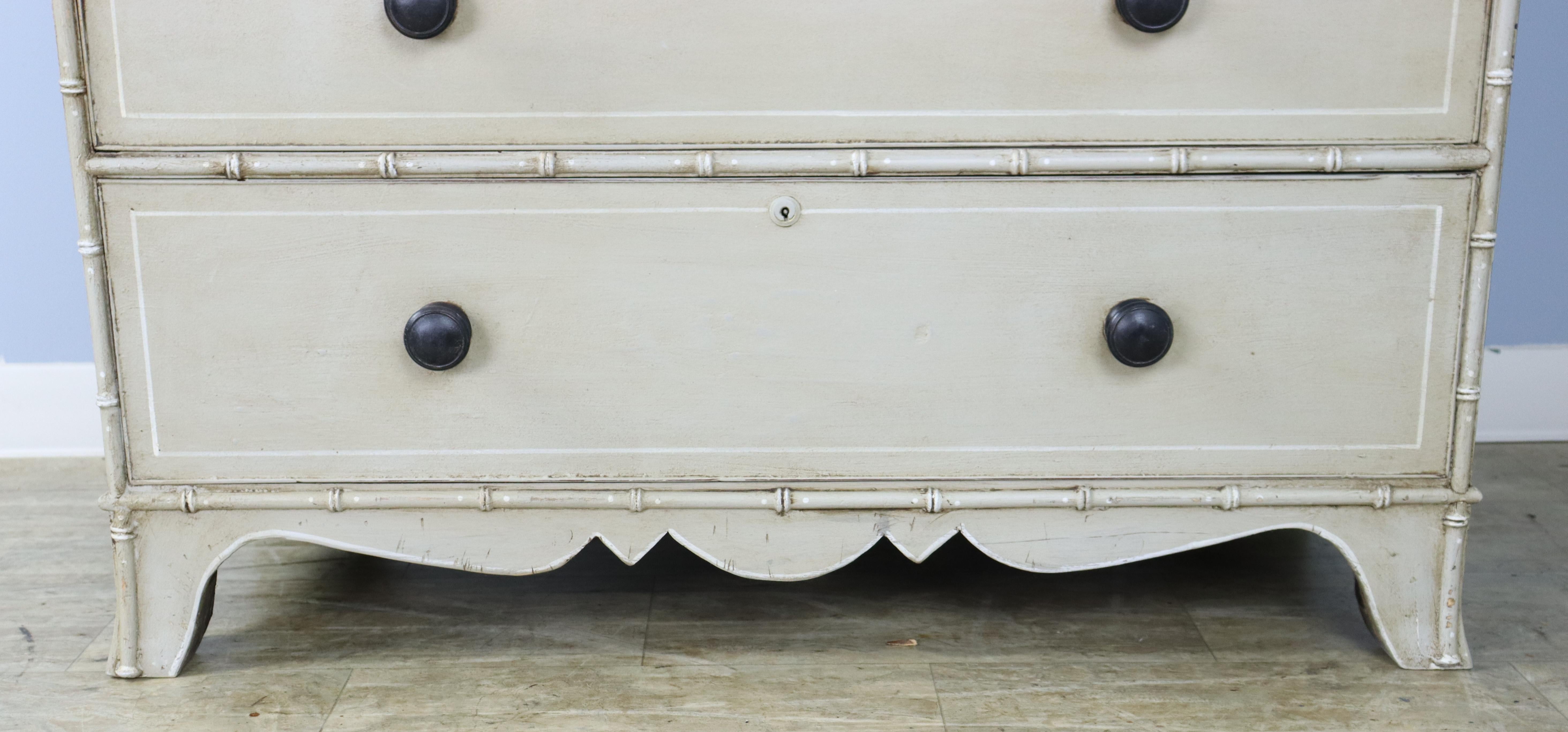Regency Painted Faux Bamboo Chest of Drawers 2