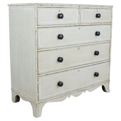 Antique Regency Painted Faux Bamboo Chest of Drawers