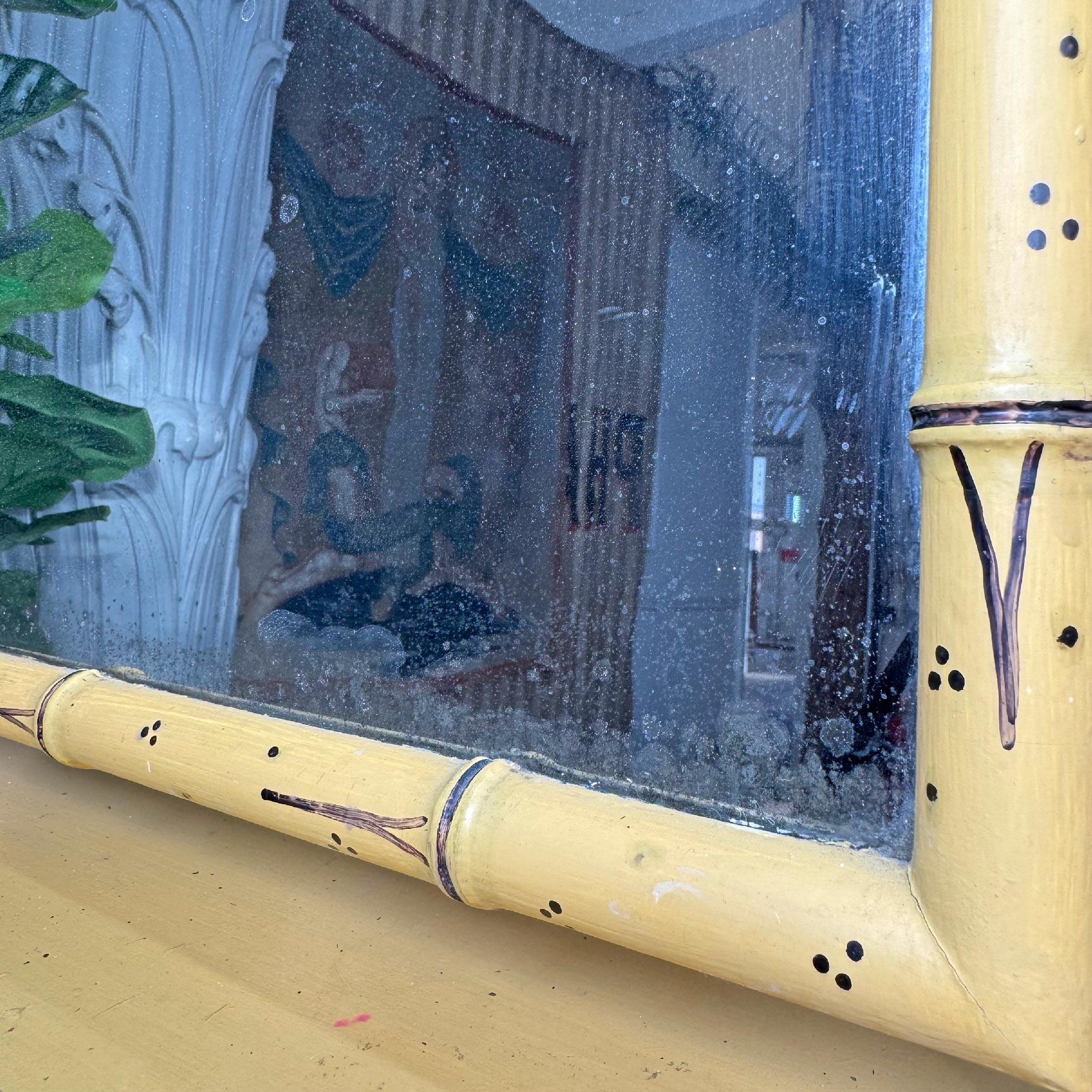 Regency Painted Faux Bamboo Dressing Table Mirror For Sale 4