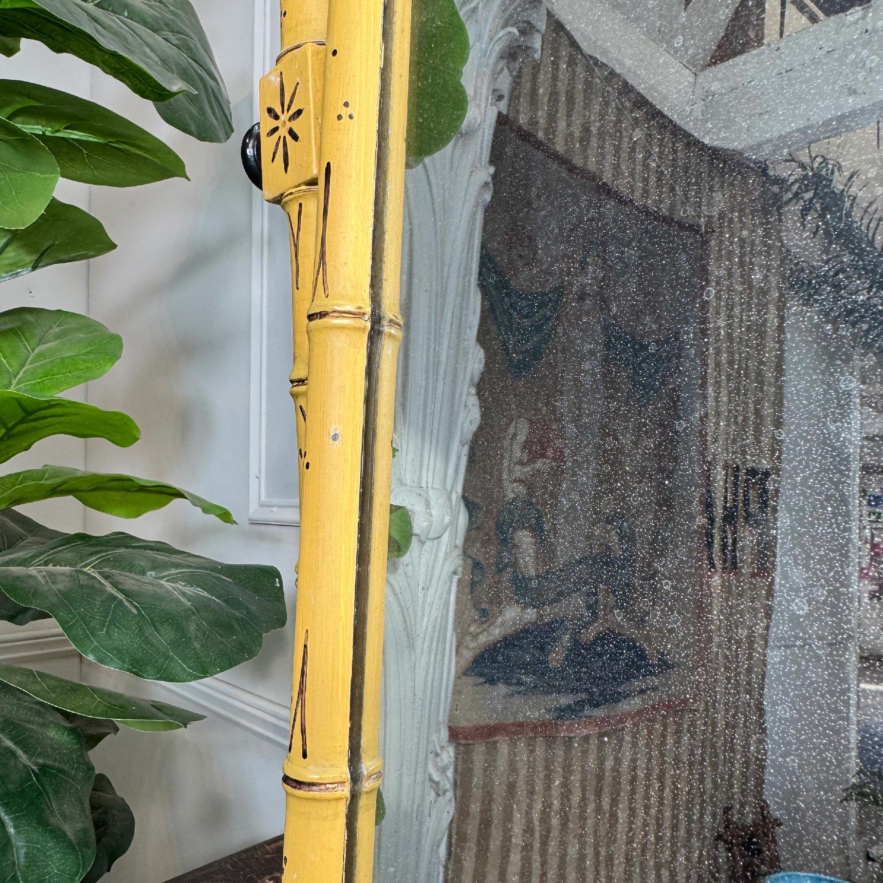 Hand-Crafted Regency Painted Faux Bamboo Dressing Table Mirror For Sale