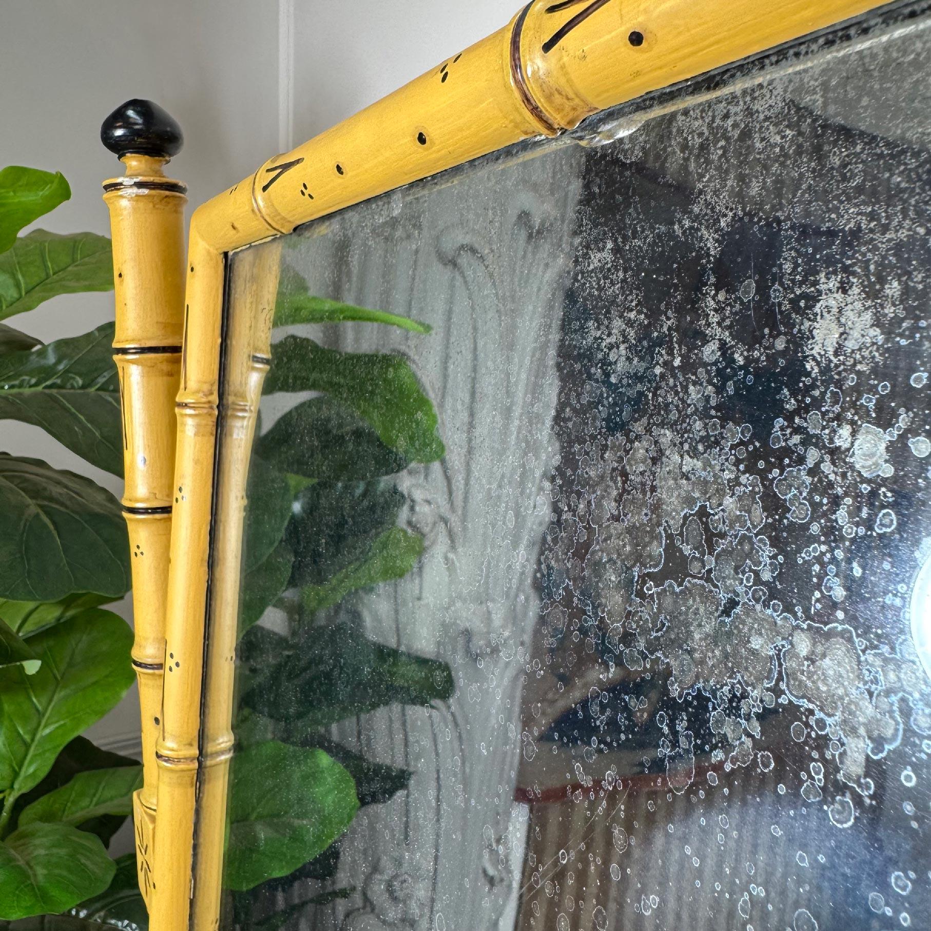 Regency Painted Faux Bamboo Dressing Table Mirror For Sale 2