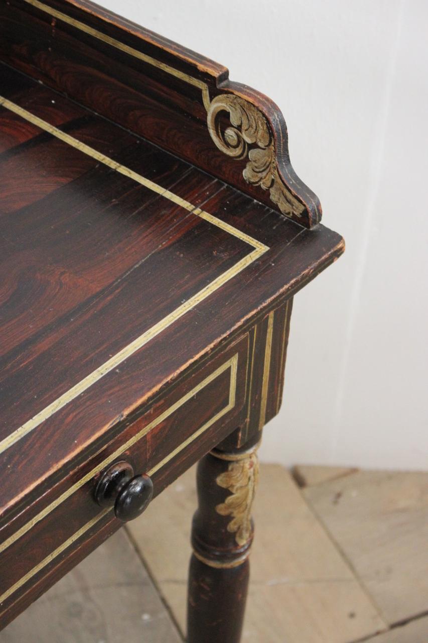 English Regency Painted Faux Rosewood Washstand