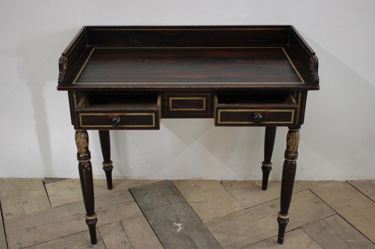 19th Century Regency Painted Faux Rosewood Washstand