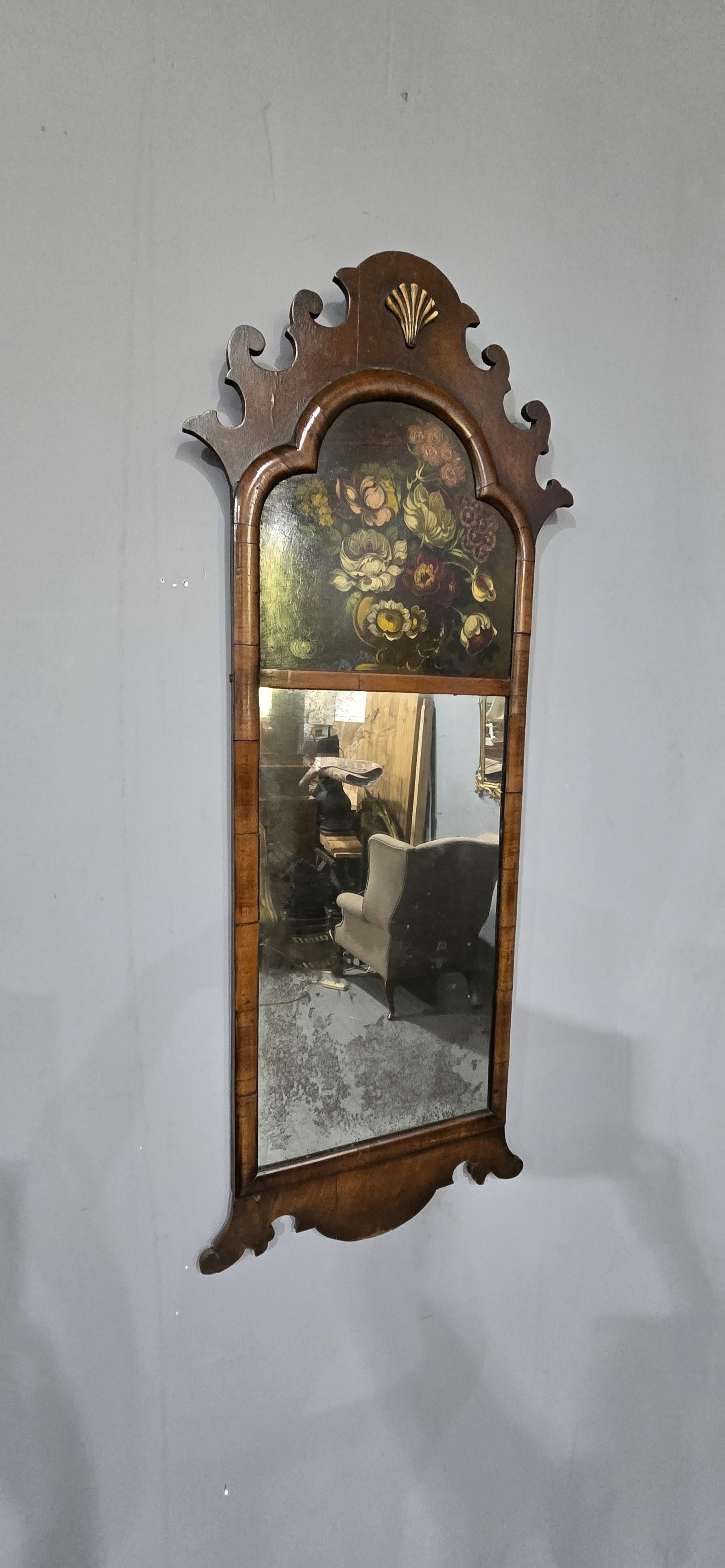 Walnut Regency Painted Mirror For Sale