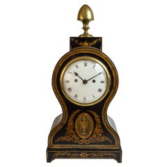 Used Regency Painted Papier Mache Mantle Clock