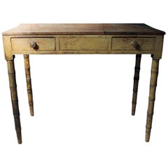 Regency Painted Pine Simulated Bamboo Side Table, circa 1820