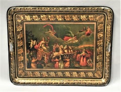 Regency Painted Tole Tray on Stand of Large Proportions