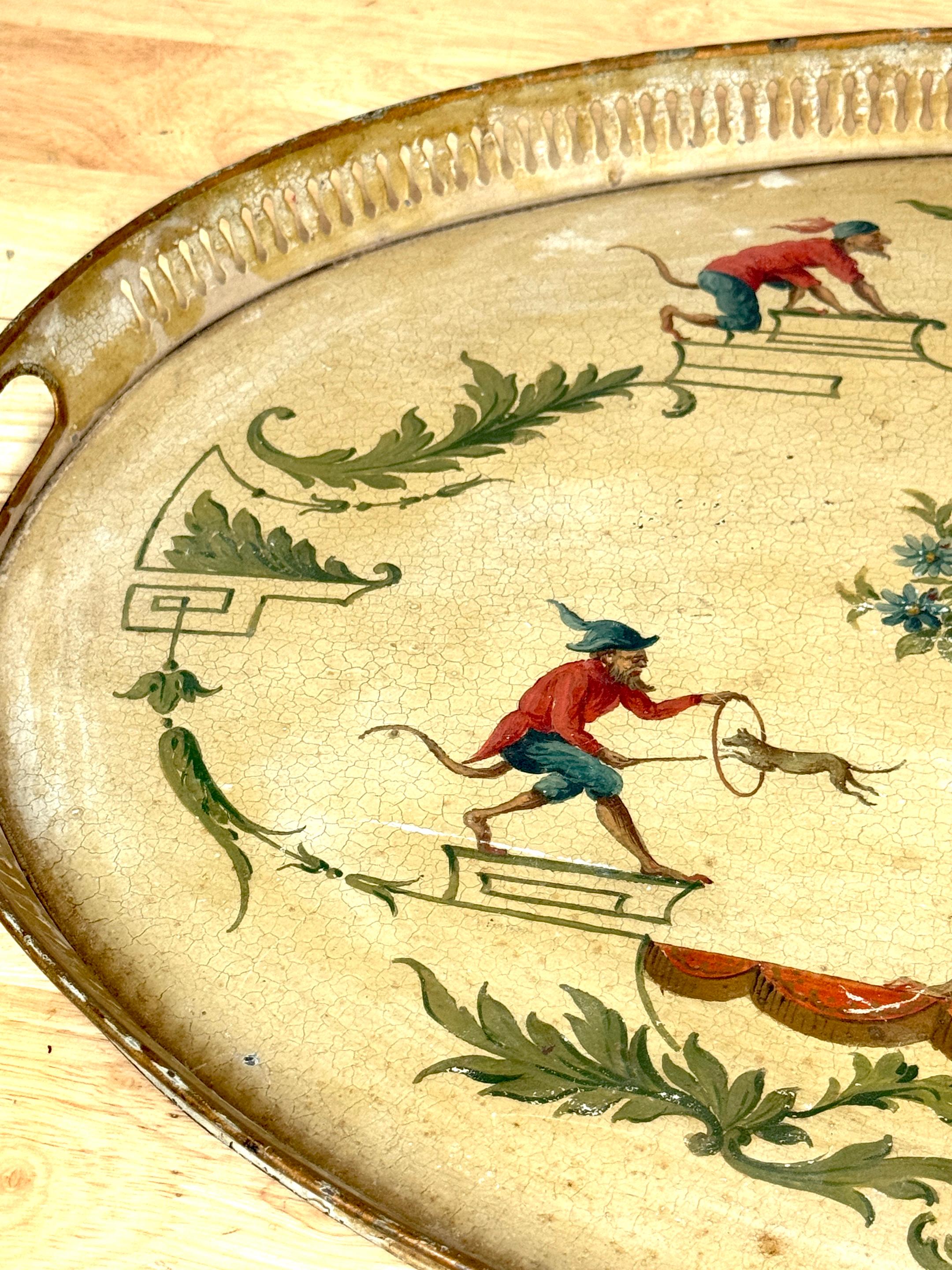 Bandeja de tole pintada de la Regencia con Chinoiserie  Decoración, inglés o francés en venta 10