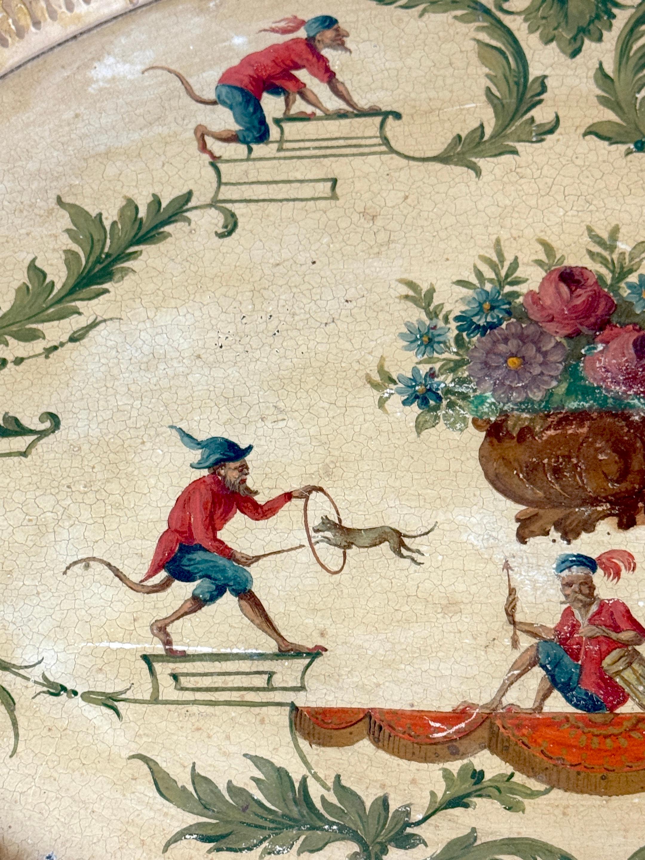 Bandeja de tole pintada de la Regencia con Chinoiserie  Decoración, inglés o francés en Bueno estado para la venta en West Palm Beach, FL