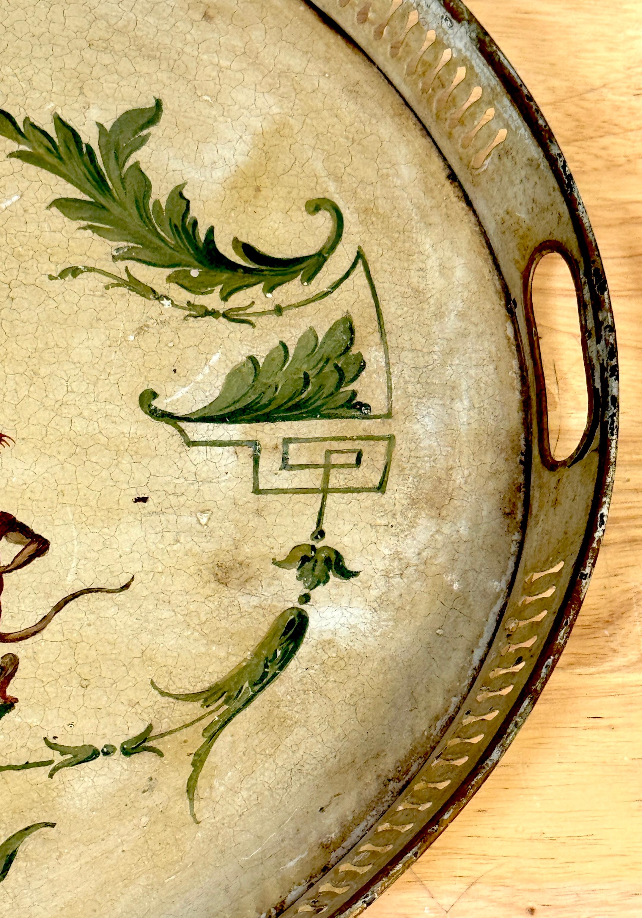 Bandeja de tole pintada de la Regencia con Chinoiserie  Decoración, inglés o francés Metal en venta